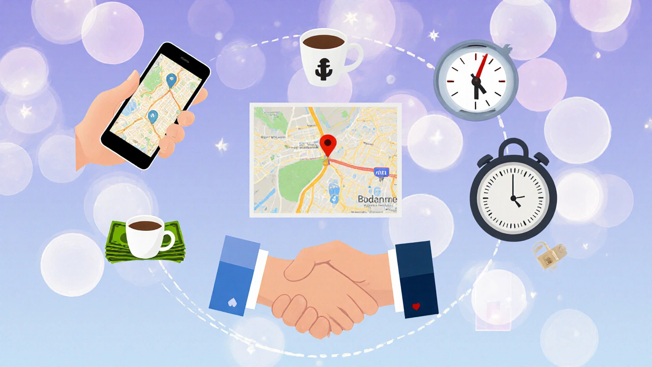 Güvenli escort deneyimi için yedi kuralı temsil eden sembolik bir kompozisyon.