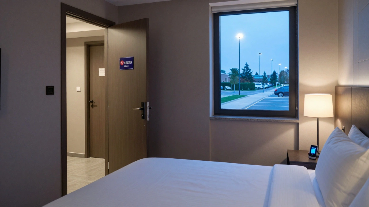 Büyükçekmece&#039;de güvenlik kameralarıyla izlenen, güvenli bir otel odası.