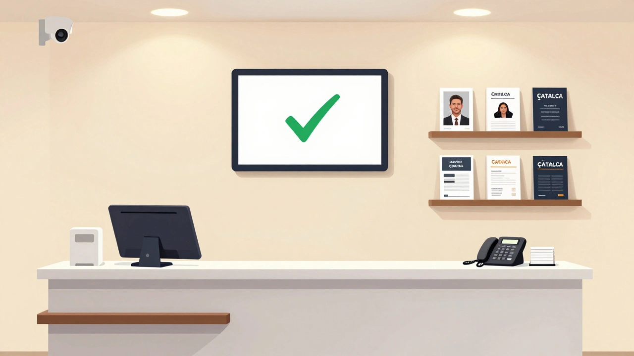 Çatalca&#039;da kimlik doğrulama sistemiyle çalışan profesyonel bir ajans ofisi.