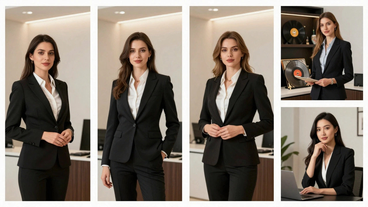 Dört farklı VIP eşlikçi profili, modern bir ajans ofisinde gösteriliyor.