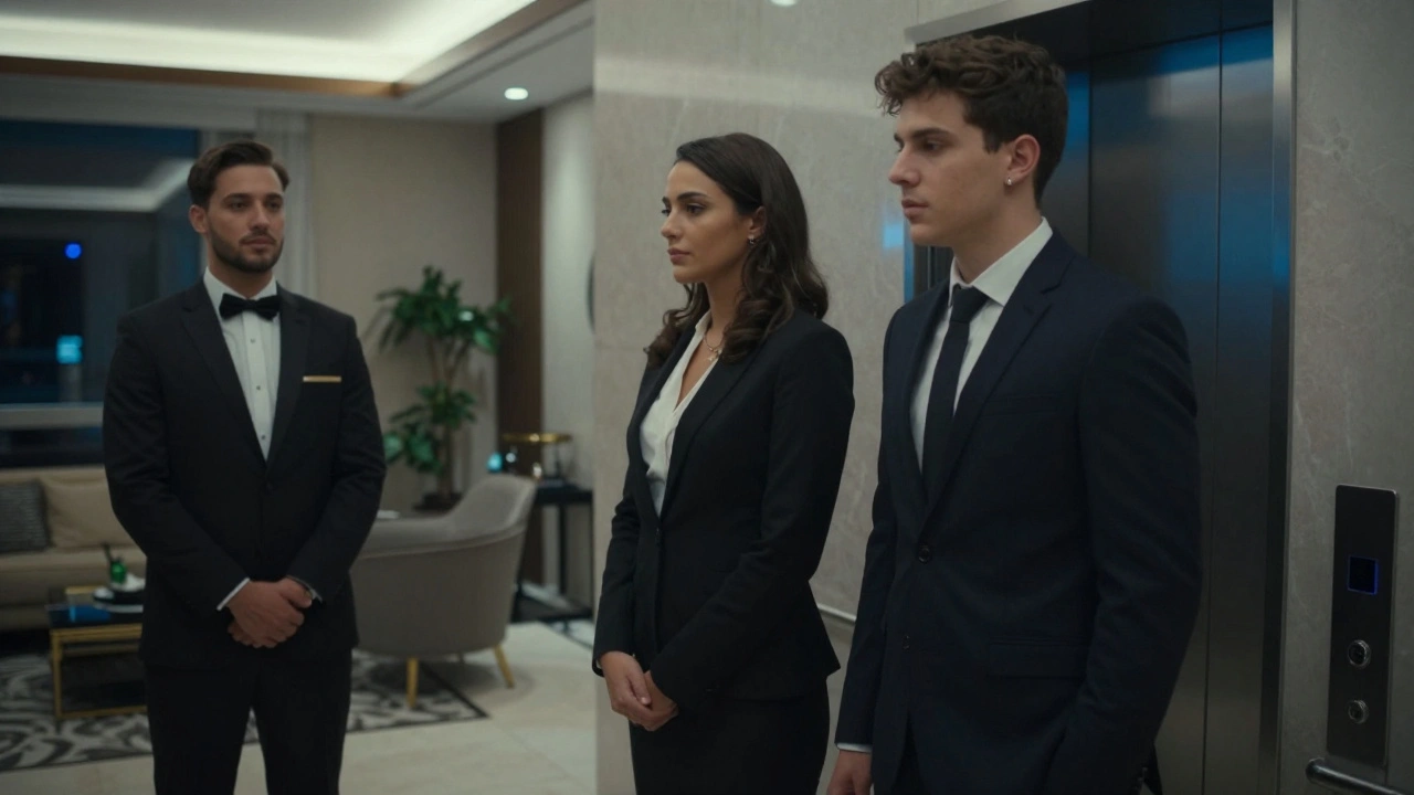 İstanbul'da bir otel lobby'sinde, bir müşteri ve escort kadın, saygı dolu bir sessizlik içinde bekliyor.