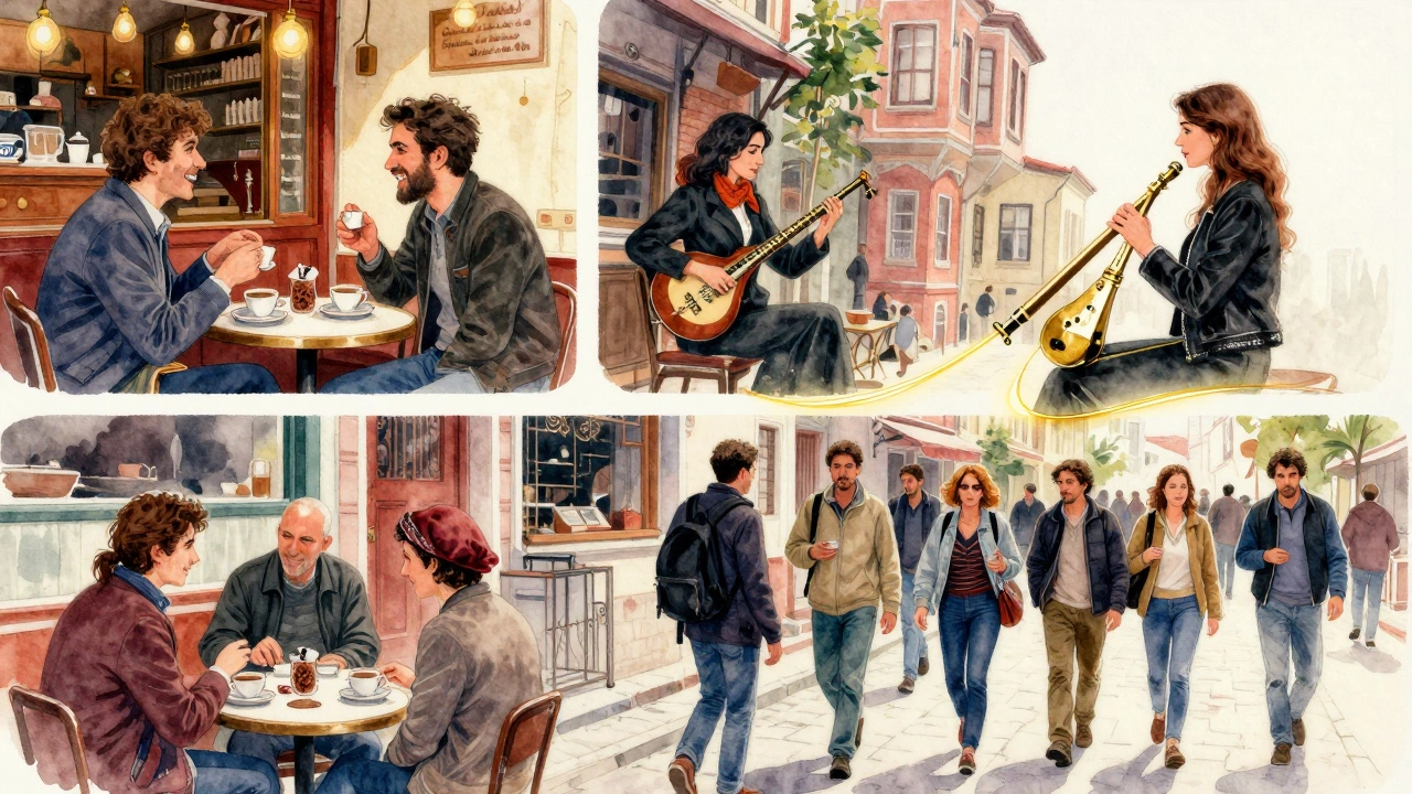 İstanbul'da üç gerçek insan etkileşimi: kahve, müzik ve ücretsiz gezi.