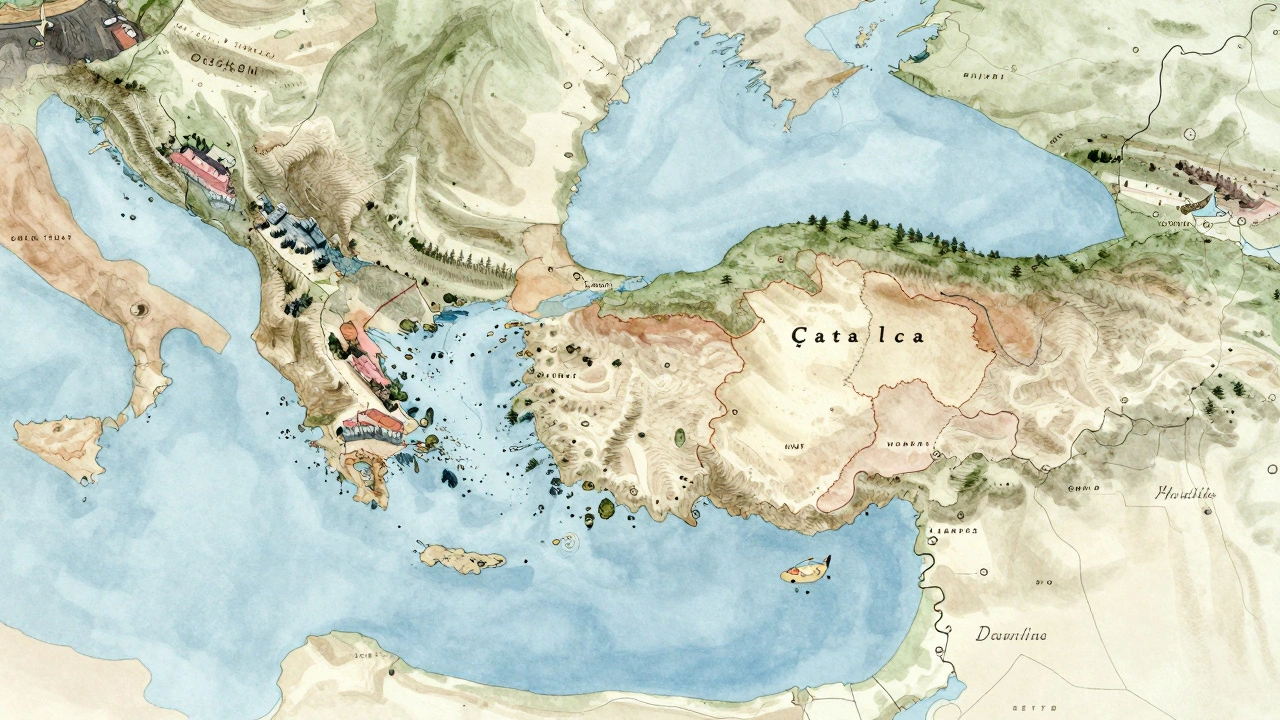 İstanbul haritasında Çatalca bölgesi vurgulu